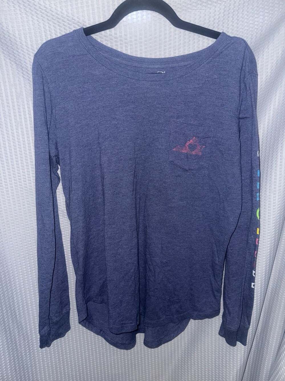 State of mine  Rainbow Stacked Logo Pocket Long Sleeve T-Shirt